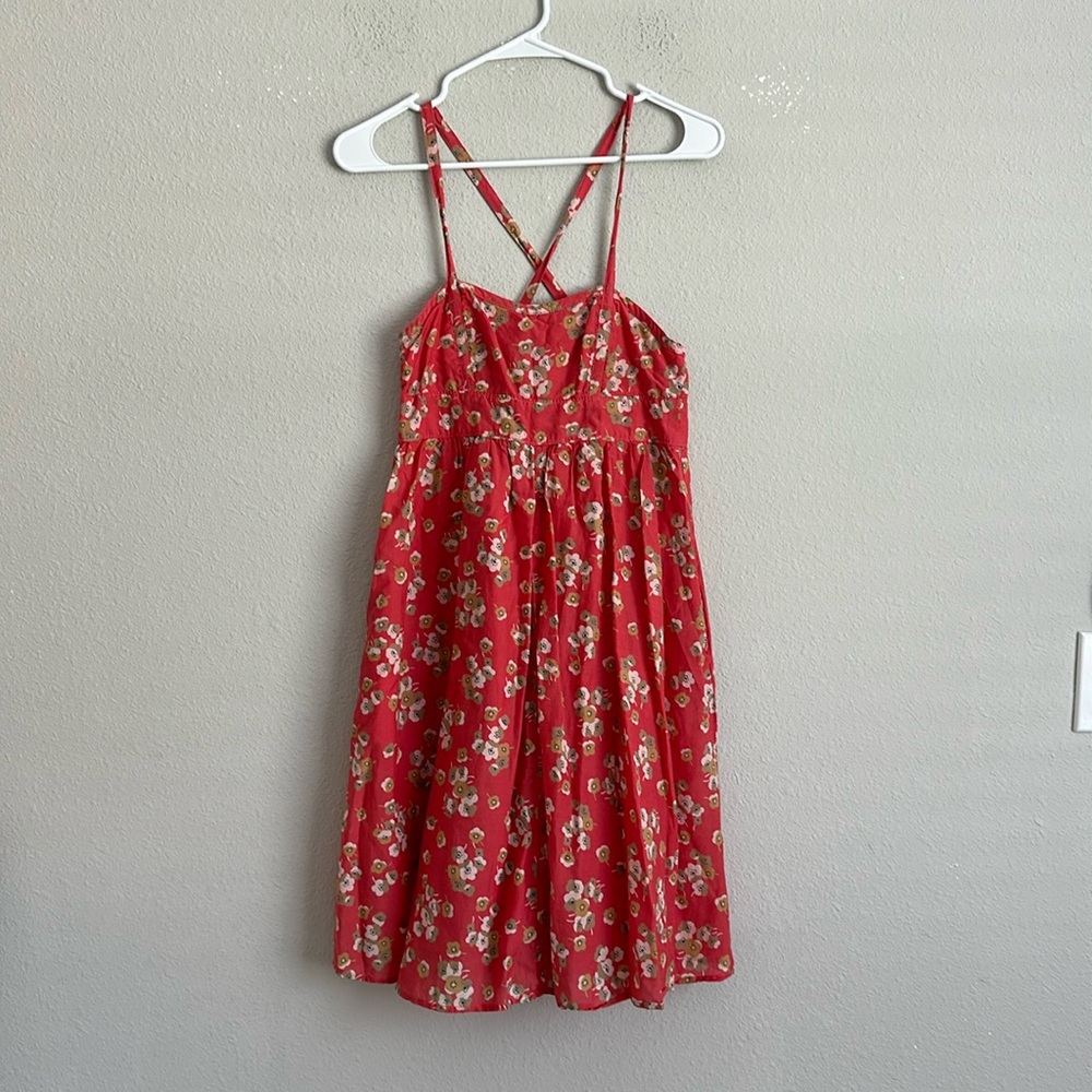 Knee-length Gap floral sundress, coral and beige size xs